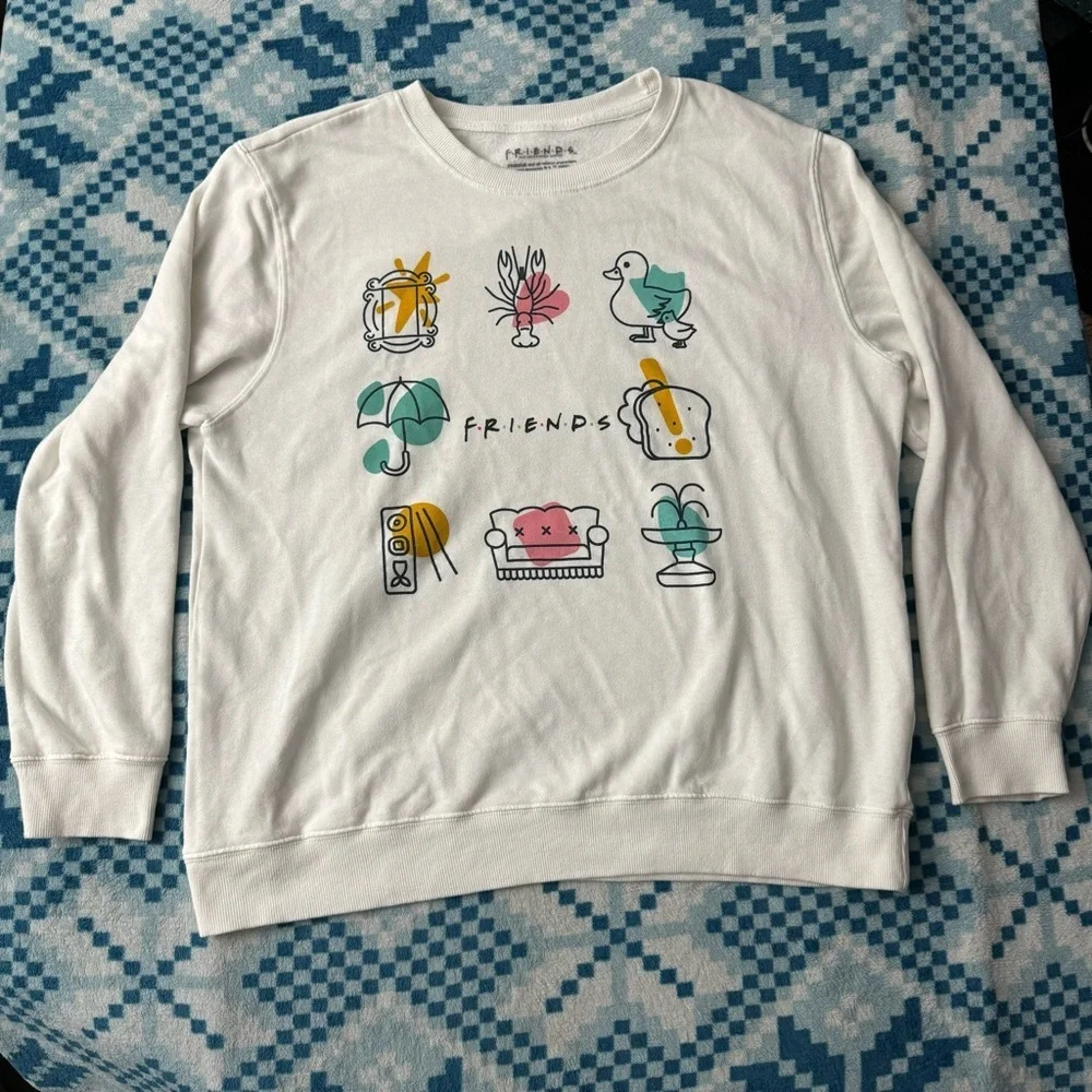 Friends‎ Tv Show Unisex Graphic Print Crewneck Sweater Size XL *Stain*